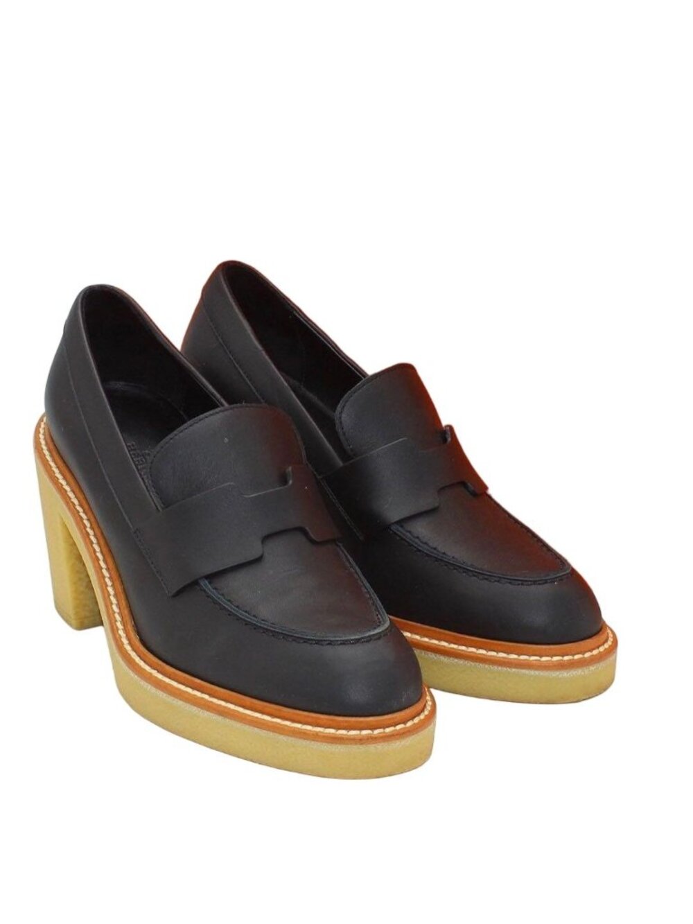 Hermes Didi Leather Loafers Heels Pumps